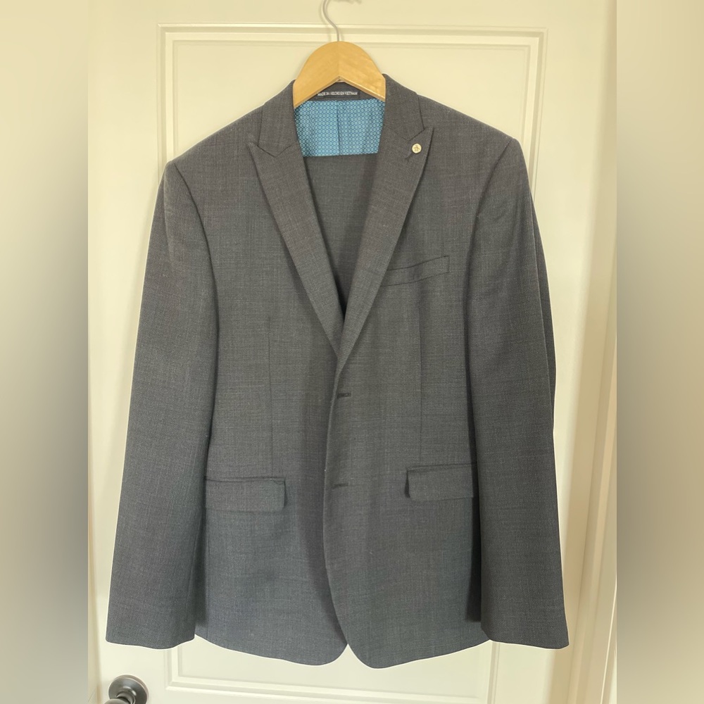 Penguin Stretch Wool Blazer, Blue/Grey, 42R Slim